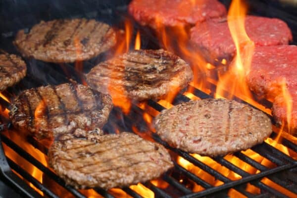Flare-up while grilling burgers
