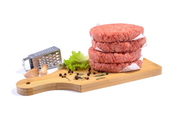 Raw Beef burgers for grilling