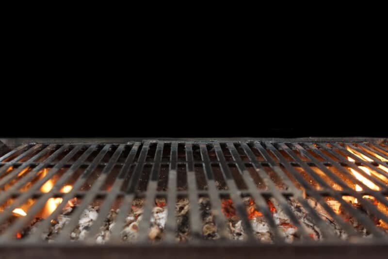Fire,Barbecue,Grill,Isolated,On,Black,Background.,Bbq,Flaming,Grill
