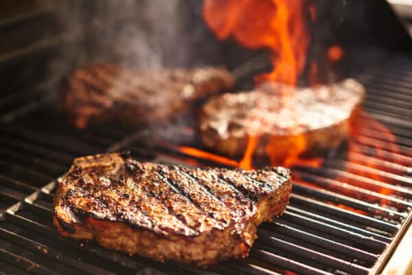 two zone grilling burgers