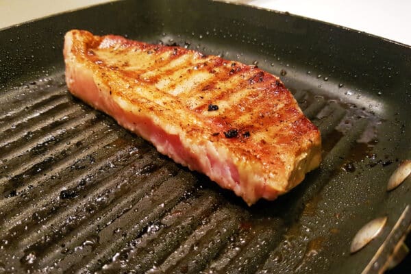 Steak in Griddle Pan