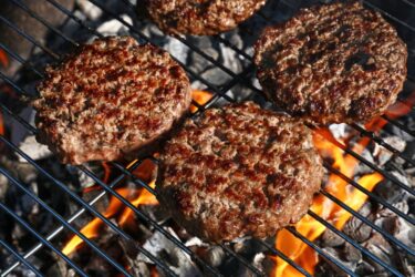 Frozen Burgers on the grill