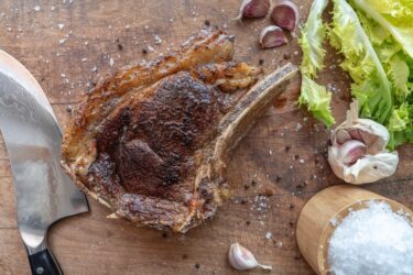 Steak on Wooden board