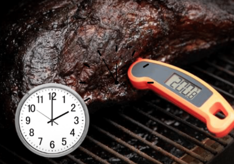 Timer and Thermometer for smoking a brisket